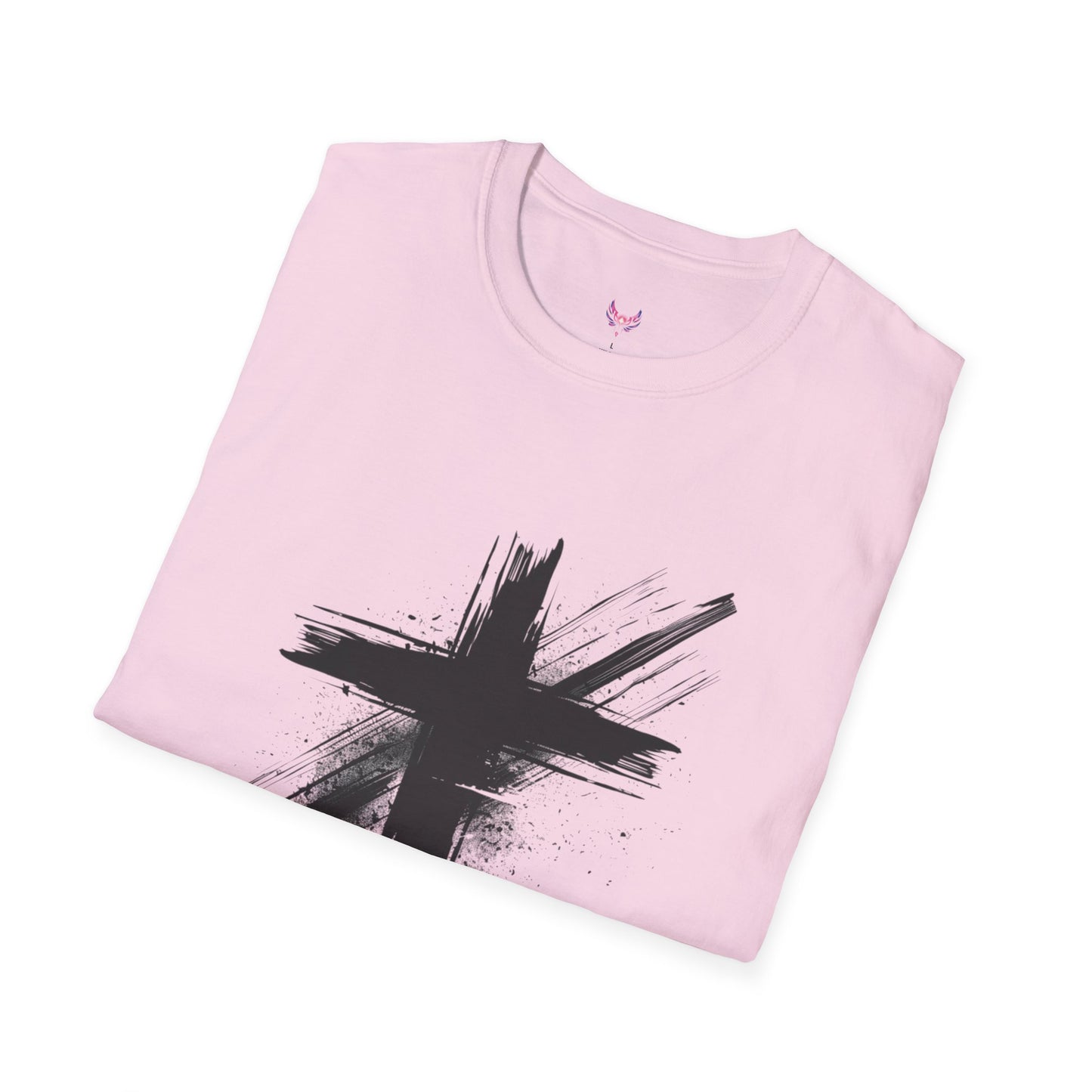 Faith-Inspired Unisex Softstyle T-Shirt with Cross Design