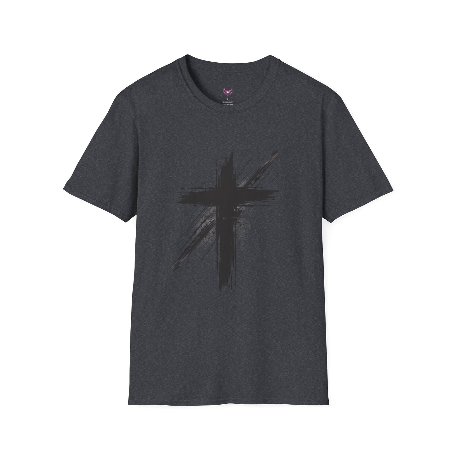Faith-Inspired Unisex Softstyle T-Shirt with Cross Design