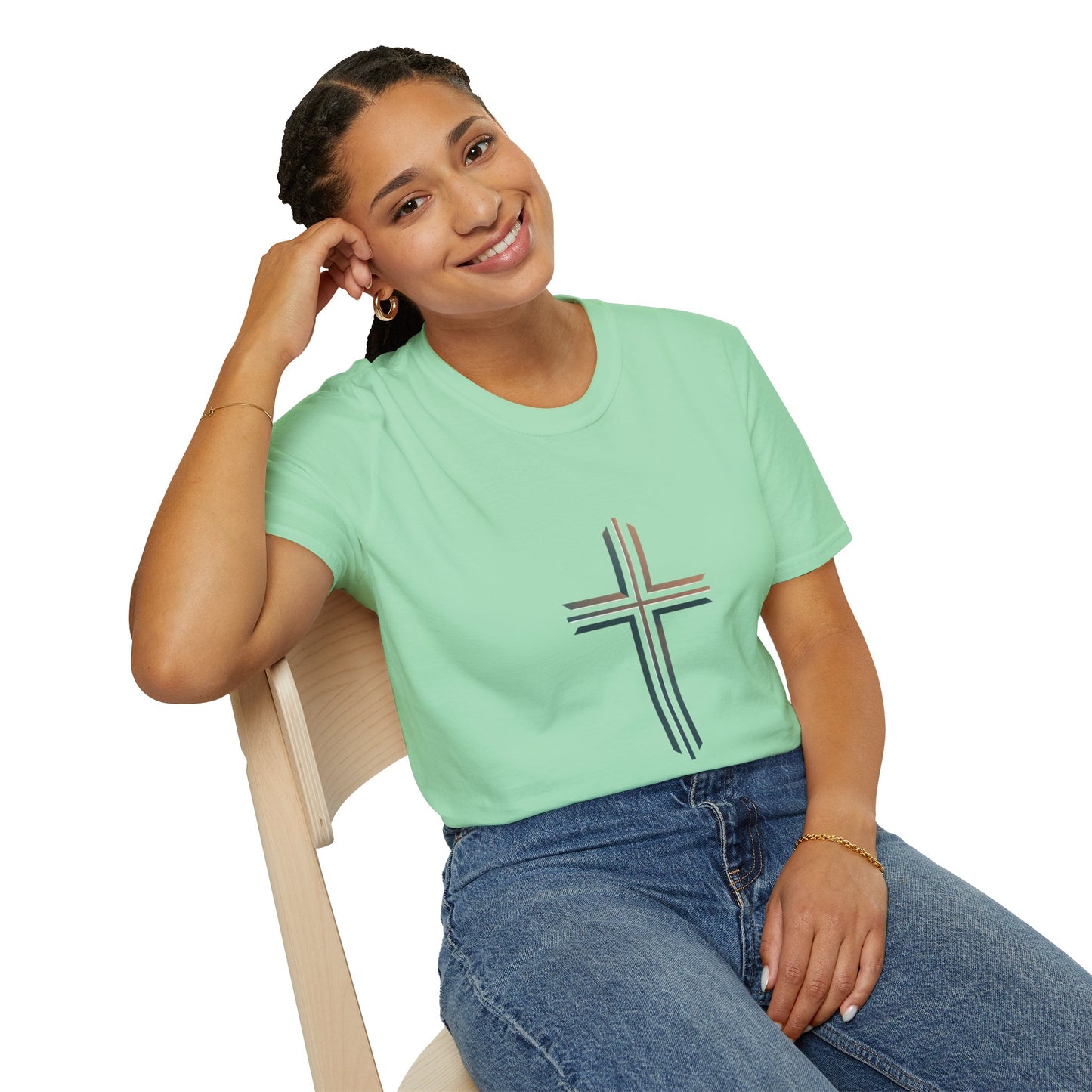 Inspirational Faith Graphic Unisex Softstyle T-Shirt - Walk by Faith Not by Sight