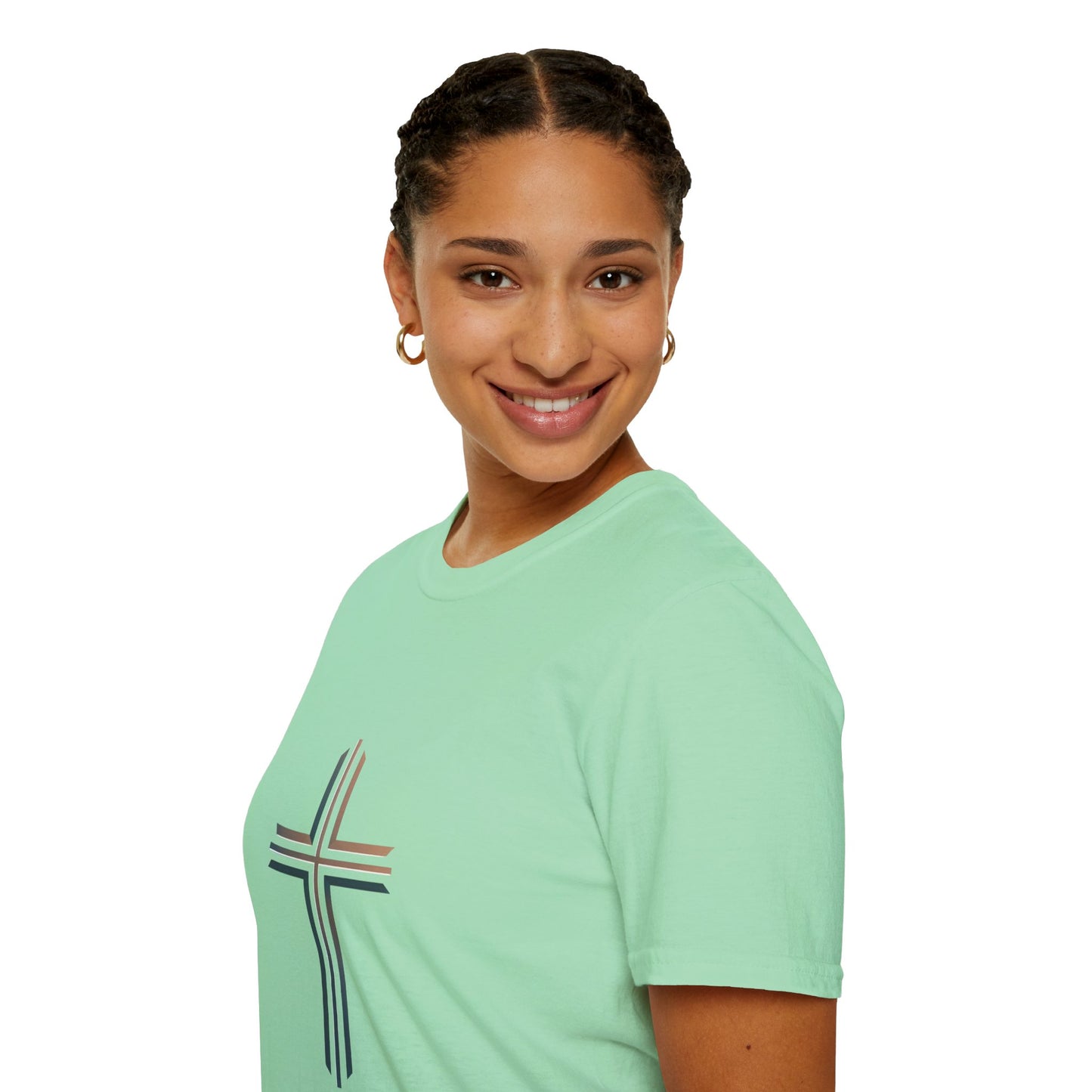 Inspirational Faith Graphic Unisex Softstyle T-Shirt - Walk by Faith Not by Sight