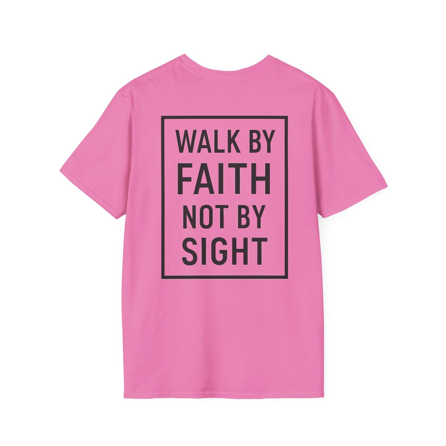 Inspirational Faith Graphic Unisex Softstyle T-Shirt - Walk by Faith Not by Sight