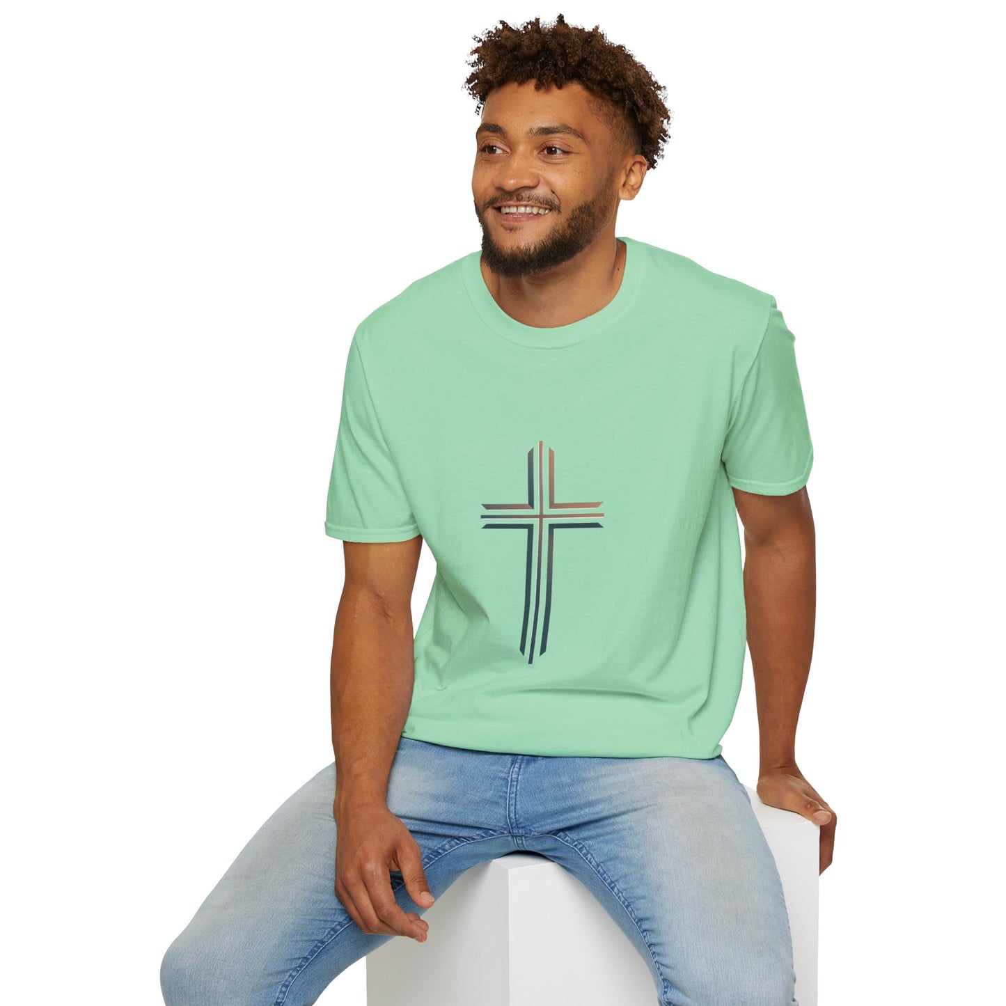 Inspirational Faith Graphic Unisex Softstyle T-Shirt - Walk by Faith Not by Sight