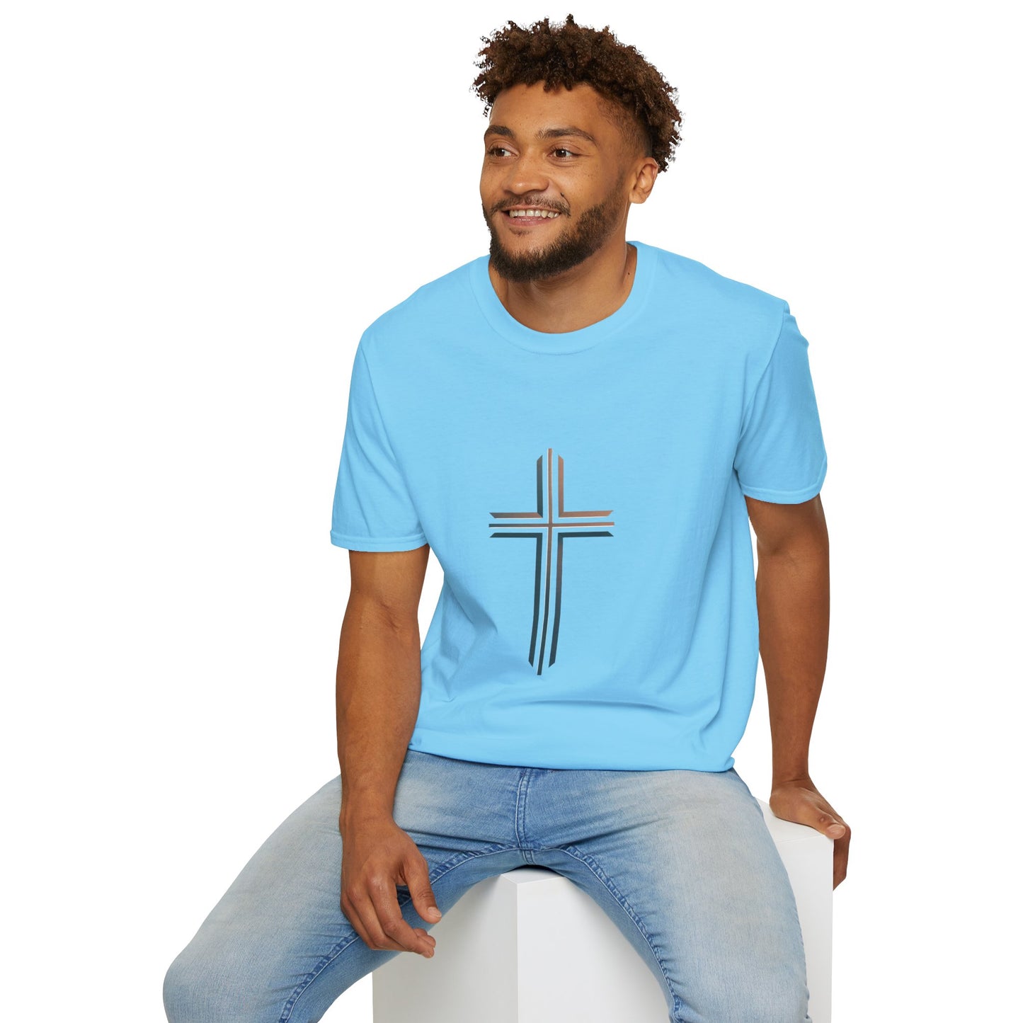 Inspirational Faith Graphic Unisex Softstyle T-Shirt - Walk by Faith Not by Sight
