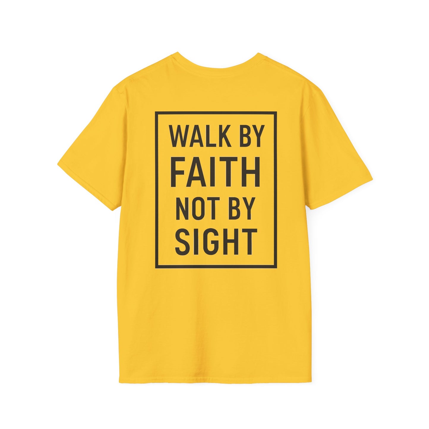 Inspirational Faith Graphic Unisex Softstyle T-Shirt - Walk by Faith Not by Sight