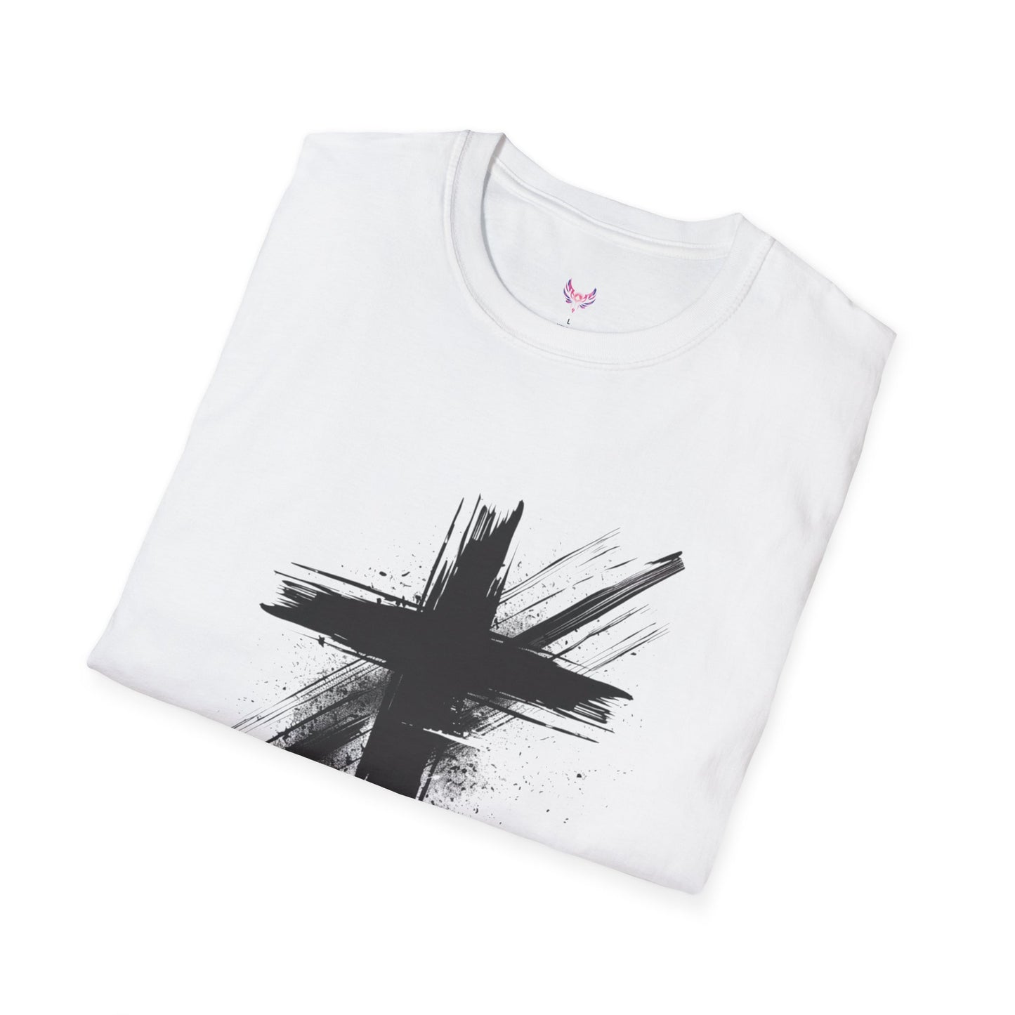 Faith-Inspired Unisex Softstyle T-Shirt with Cross Design