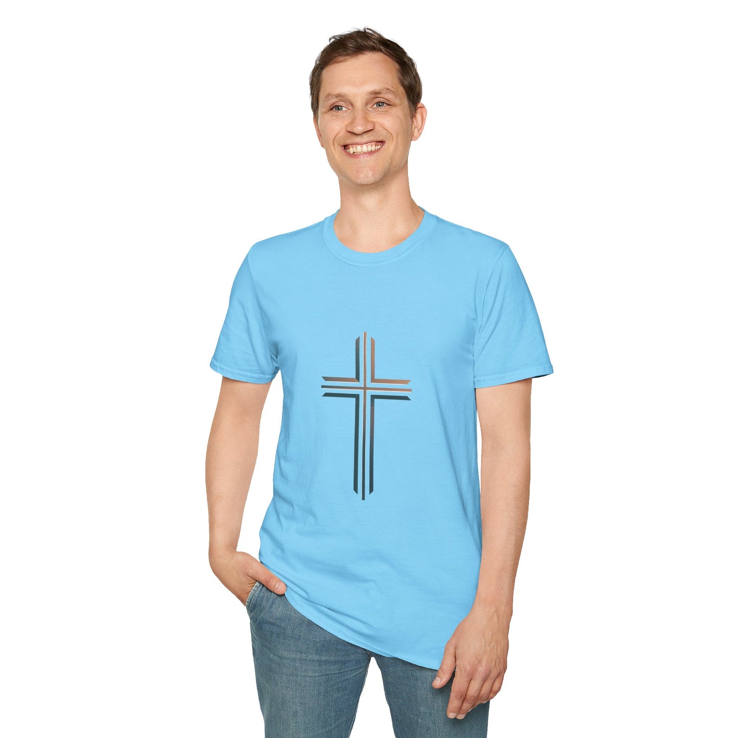 Inspirational Faith Graphic Unisex Softstyle T-Shirt - Walk by Faith Not by Sight