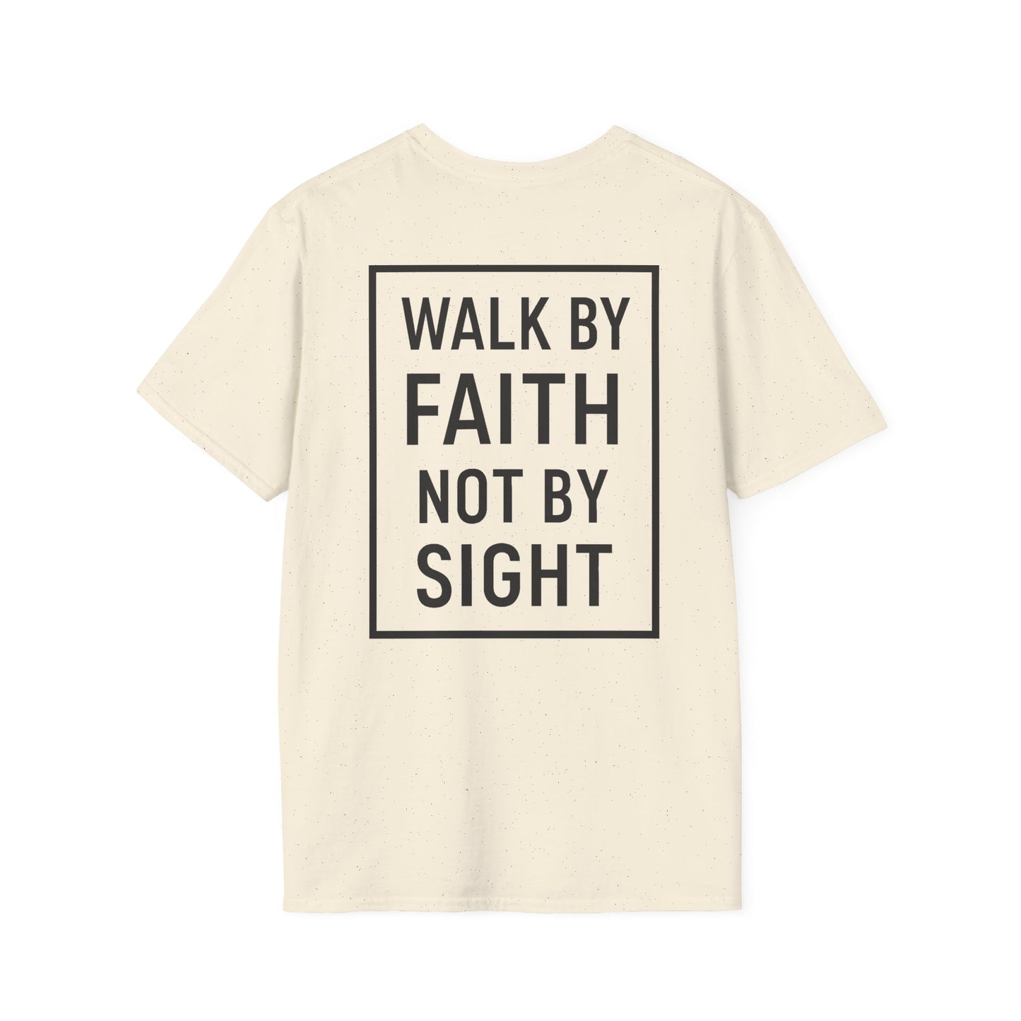Inspirational Faith Graphic Unisex Softstyle T-Shirt - Walk by Faith Not by Sight