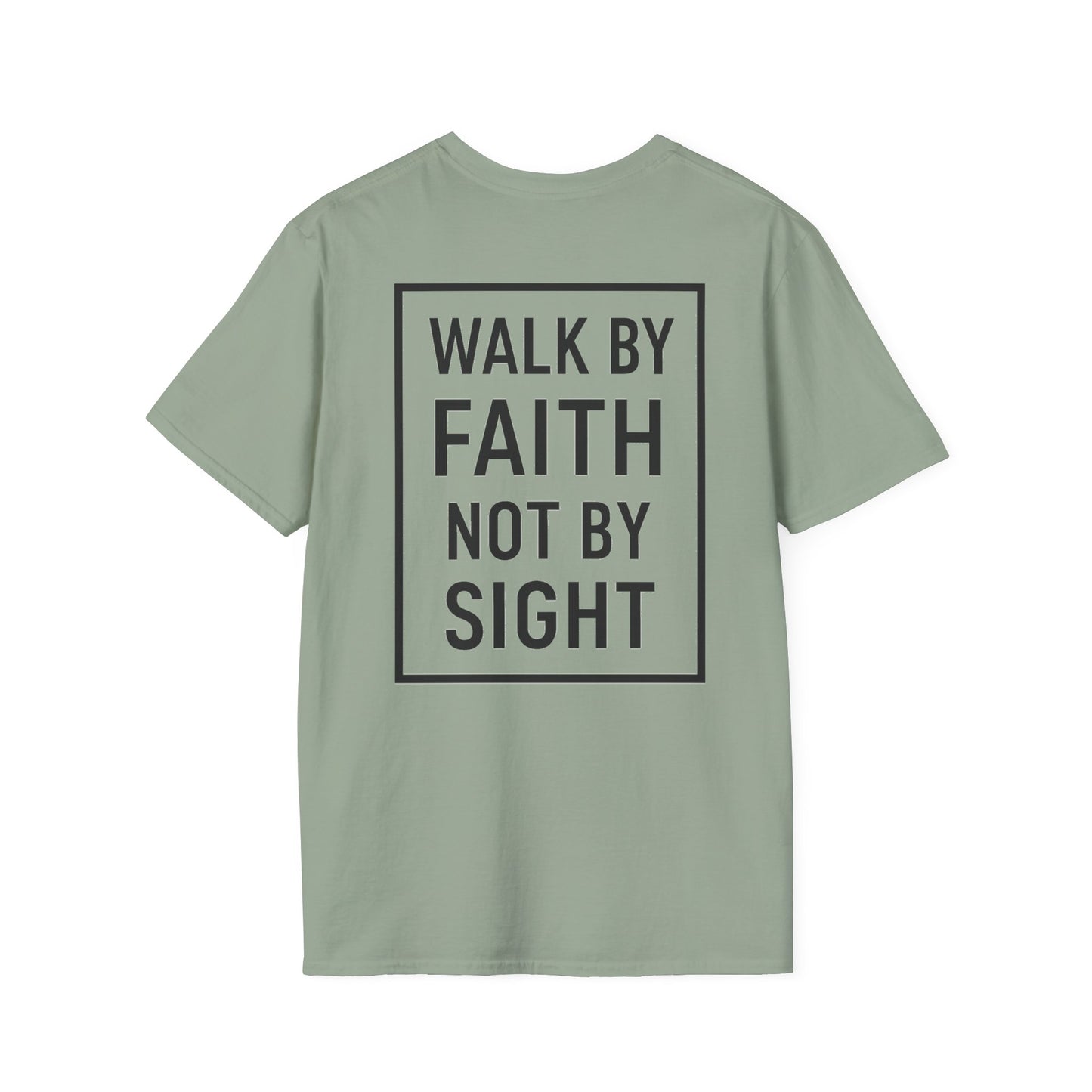 Inspirational Faith Graphic Unisex Softstyle T-Shirt - Walk by Faith Not by Sight