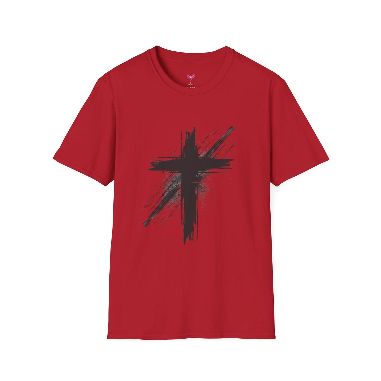 Faith-Inspired Unisex Softstyle T-Shirt with Cross Design