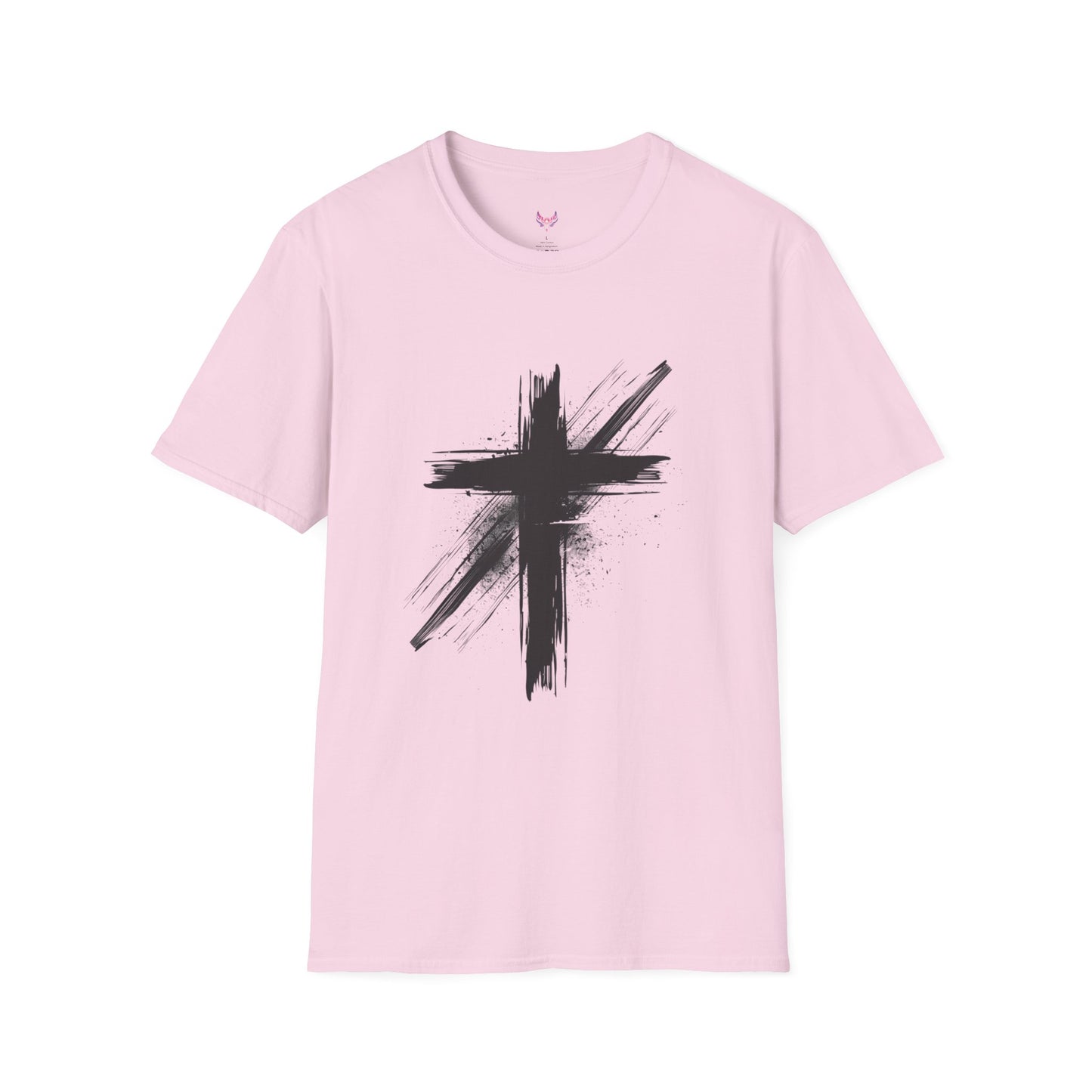 Faith-Inspired Unisex Softstyle T-Shirt with Cross Design