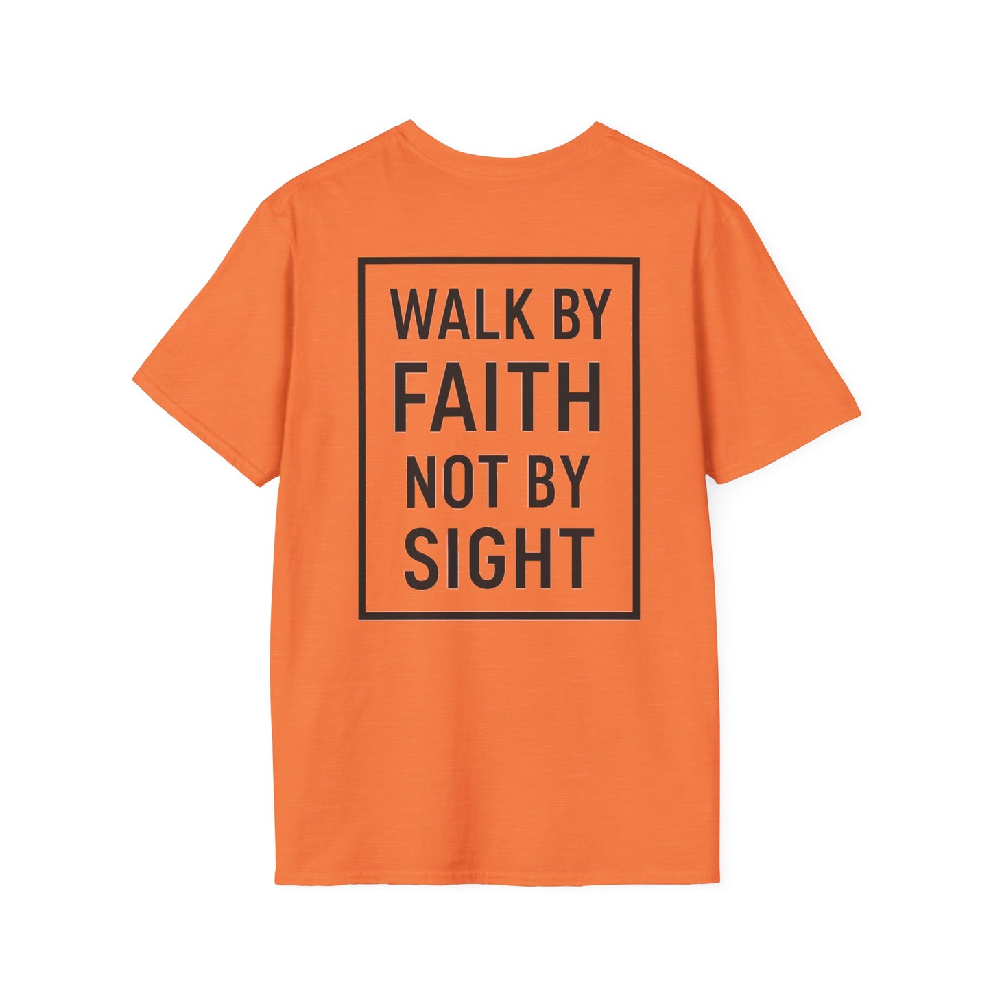 Inspirational Faith Graphic Unisex Softstyle T-Shirt - Walk by Faith Not by Sight