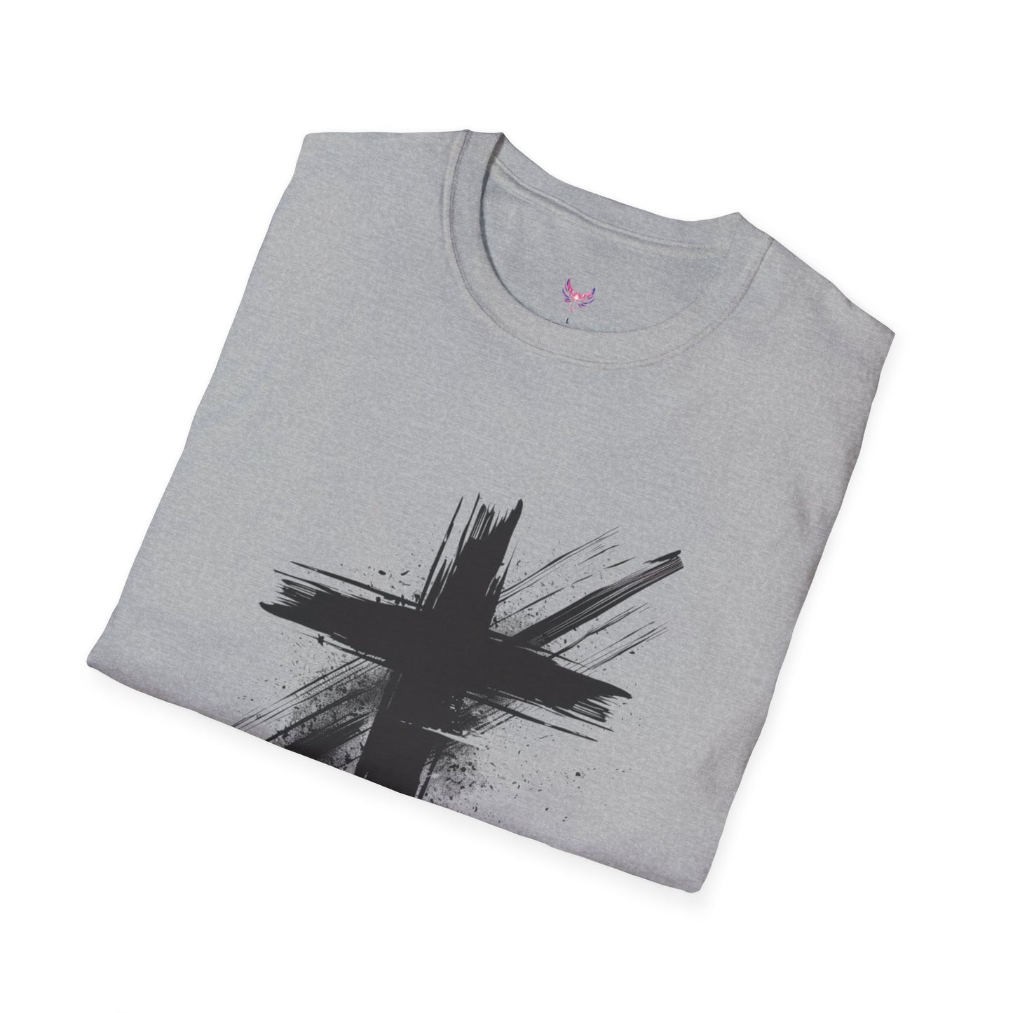 Faith-Inspired Unisex Softstyle T-Shirt with Cross Design