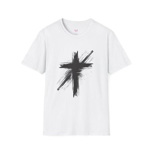 Faith-Inspired Unisex Softstyle T-Shirt with Cross Design